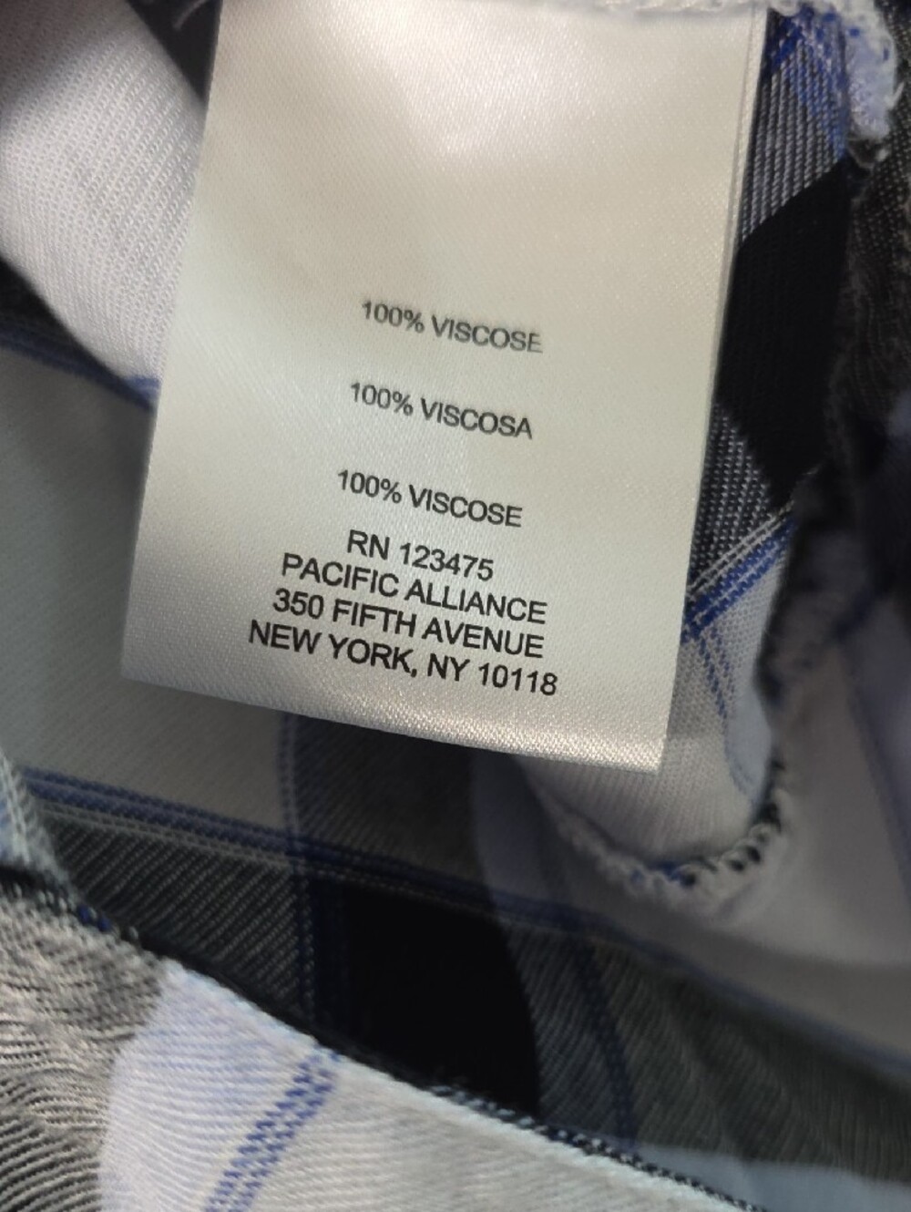 Jones New York White, Black and Light Blue Plaid Button-Front Shirt - Picture 3 of 6